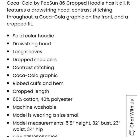 PacSun Coca-Cola Crop Hoodie NWT - Picture 5 of 5